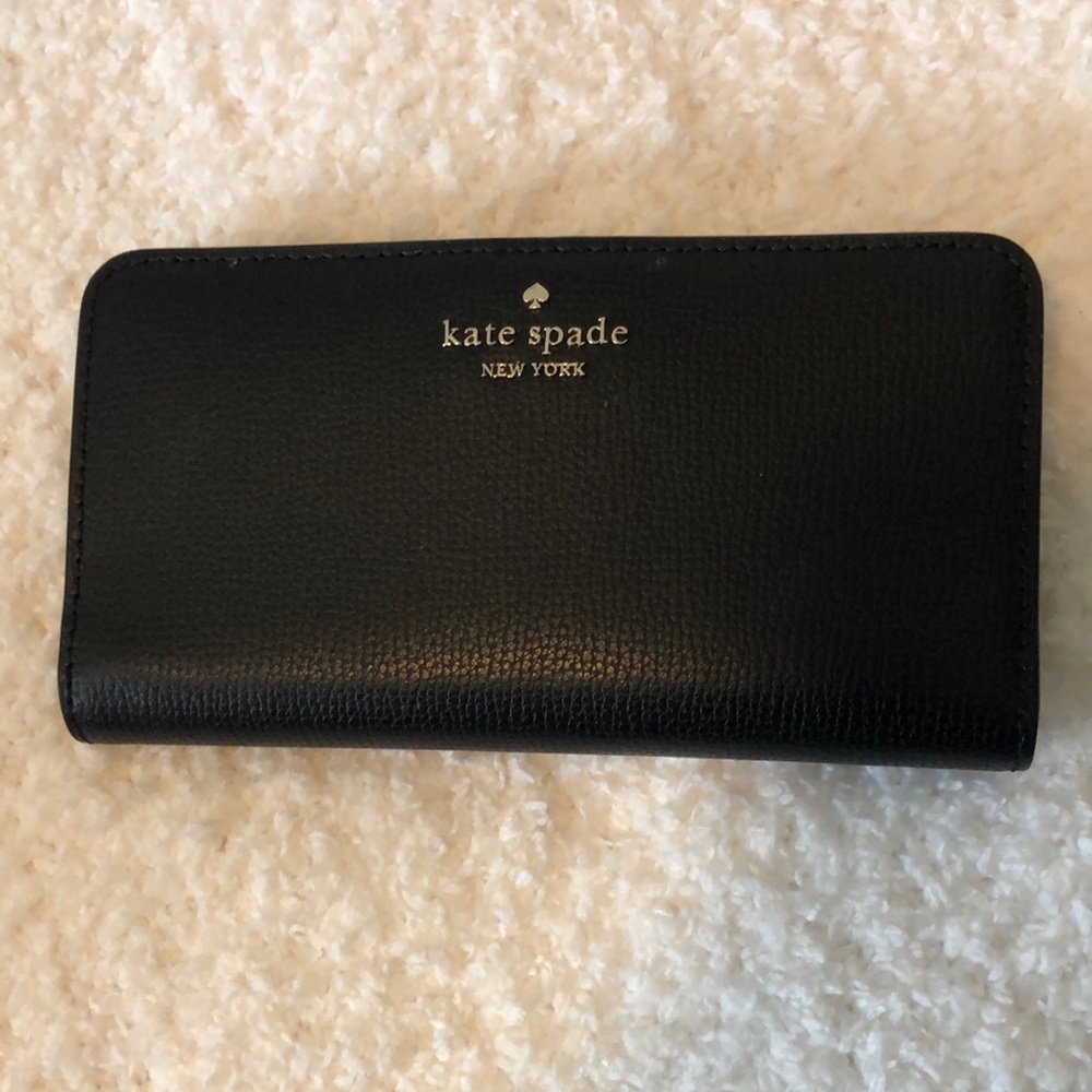 Kate Spade ♠️ New York Pebbled Leather Wallet Black